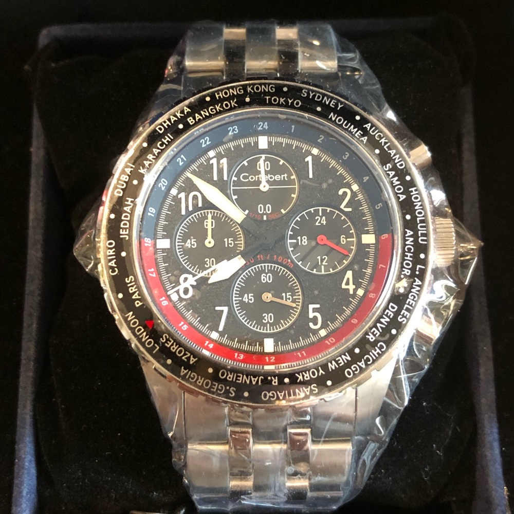 Cortebert ‘Mirage’ Black - 44mm Men’s Chronograph